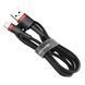 Кабель Baseus Cafule Cable USB For Lightning 2.4A 0.5m Red+Black (CALKLF-A19) [802298], фото 4