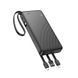 Зовнішній акумулятор HOCO J146 Night tide power bank with 4 cables (10000mAh) Black (6942007645898) [806579], фото 3