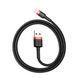 Кабель Baseus Cafule Cable USB For Lightning 2.4A 0.5m Red+Black (CALKLF-A19) [802298], фото 5