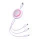 Кабель Baseus Bright Mirror 2 Series Retractable 3-in-1 Fast Charging Data Cable USB to M+L+C 3.5A 1.1m Purple (CAMJ010005) [802621], фото 3
