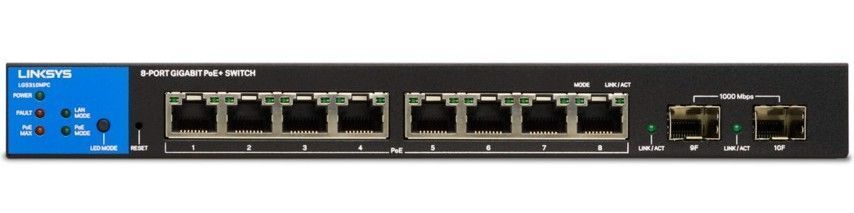 Комутатор Linksys LGS310MPC 8xGE PoE, 2xSFP, 110Вт, Керований L3 (LGS310MPC-EU) [14964]