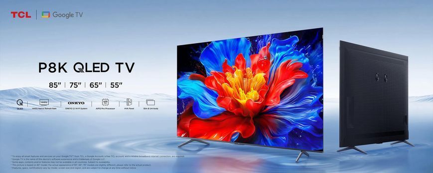Телевізор 65" TCL QLED 4K 144Hz Smart Google TV Titan ONKYO sound (65P81K) [114184]