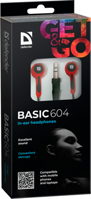 Навушники Defender Basic-604 Black-Red (63605) [201161]