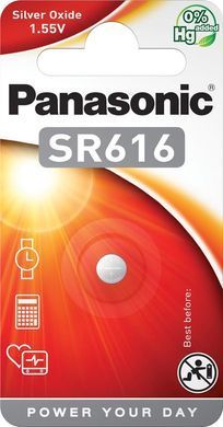 Батарейка Panasonic срібло-цинкова SR616(321, V321, D321) блістер, 1 шт. (SR-616EL/1B) [113390]