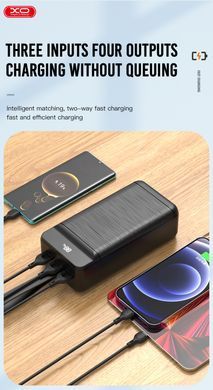 Портативний зарядний пристрій XO PR158 - 50000 mAh 3-Input PD20W + QC22.5W with light Black (PR158_Black) [201934]
