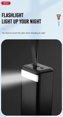 Портативний зарядний пристрій XO PR158 - 50000 mAh 3-Input PD20W + QC22.5W with light Black (PR158_Black) [201934]