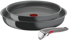 Tefal Набір посуду Ingenio Renew, знімна ручка, 3предмети, алюміній, бакеліт, сірий