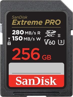 Карта пам'яті SanDisk SD 256GB C10 UHS-II U3 R280/W150MB/s Extreme Pro V60 (SDSDXEP-256G-GN4IN) [110040]