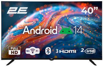 Телевізор 40" 2E LED FHD 60Hz Smart Android Black (2E-40A07B) [111220]