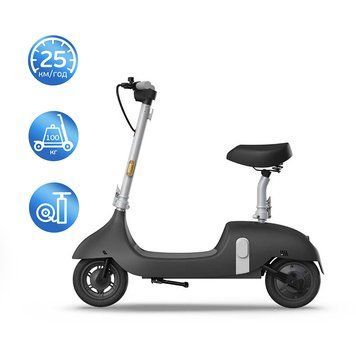 Електросамокат з сидінням OKAI Ceetle PRO EA10C Black 10', 350(900)W, 25Km/h, 10.4Ah, 55Km, 20%, NFC, App, 29kg (EA10C-B) [800008]