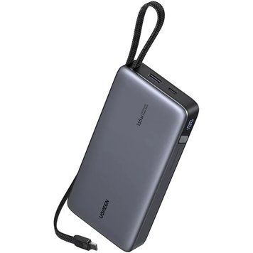 УМБ Ugreen 25000mAh 165W PD3.1/QC, USB-A,USB-С IN/OUT, with built in 2xUSB-C cables (PB552) Gray (55995B) [405665]