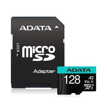 Карта пам'яті microSDXC (UHS-1 U3) A-DATA Premier Pro 128Gb Class 10 V30S A2 (R-100Mb/s W85Mb/s) (adapter SD) (AUSDX128GUI3V30SA2-RA1) [806429]