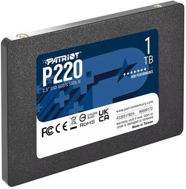 Накопичувач SSD 1TB Patriot P220 2.5" SATAIII TLC (P220S1TB25) [608104]