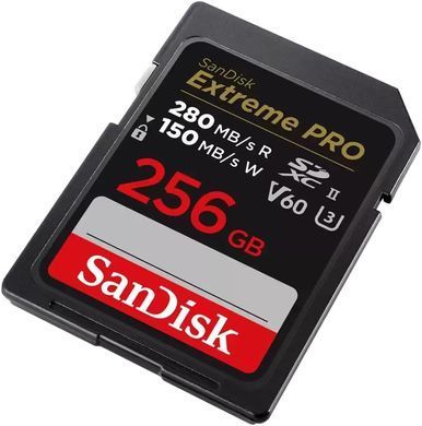 Карта пам'яті SanDisk SD 256GB C10 UHS-II U3 R280/W150MB/s Extreme Pro V60 (SDSDXEP-256G-GN4IN) [110040]