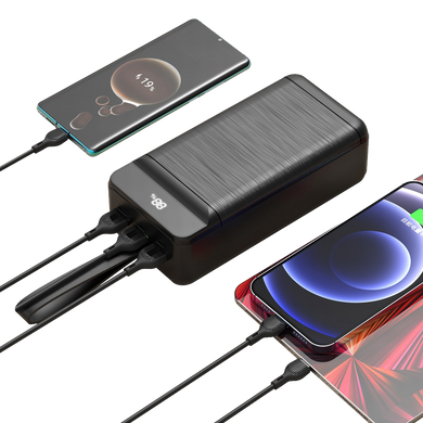 Портативний зарядний пристрій XO PR158 - 50000 mAh 3-Input PD20W + QC22.5W with light Black (PR158_Black) [201934]