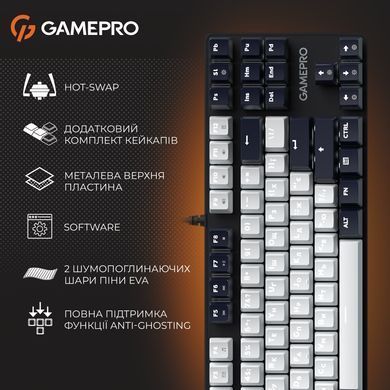 Клавіатура GamePro Genesis Metallic Outemu Red Swithes USB Black (MK110B) [615506]