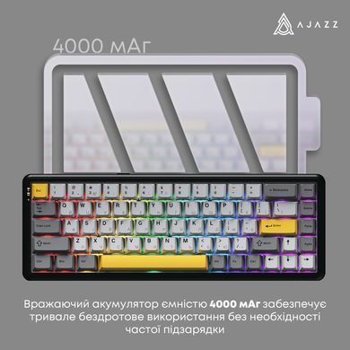 Клавіатура бездротова Ajazz AK680 Max (8+8K) Magnetic Switch Black (AK680-M-BGY-A) [612712]