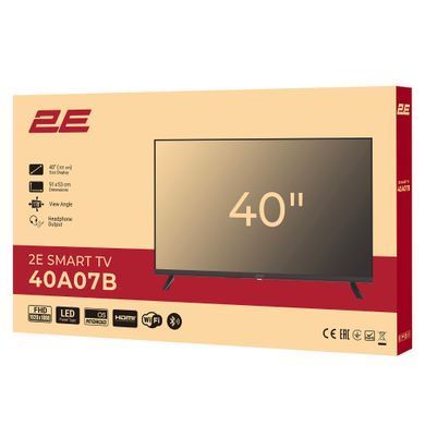 Телевізор 40" 2E LED FHD 60Hz Smart Android Black (2E-40A07B) [111220]