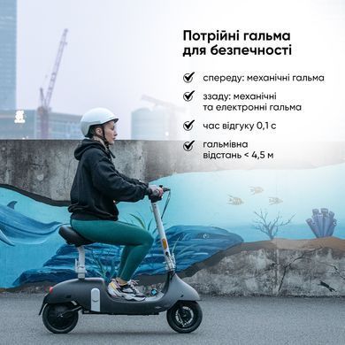 Електросамокат з сидінням OKAI Ceetle PRO EA10C Black 10', 350(900)W, 25Km/h, 10.4Ah, 55Km, 20%, NFC, App, 29kg (EA10C-B) [800008]