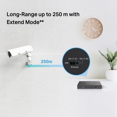 Комутатор 10-портовий 10/100 Мбіт/с ( 8 портів PoE+), MERCUSYS (MS110P) [500838]