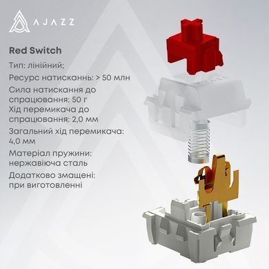 Клавіатура Ajazz NK68 Red Switch White USB-C (NK68-R-W) [618099]