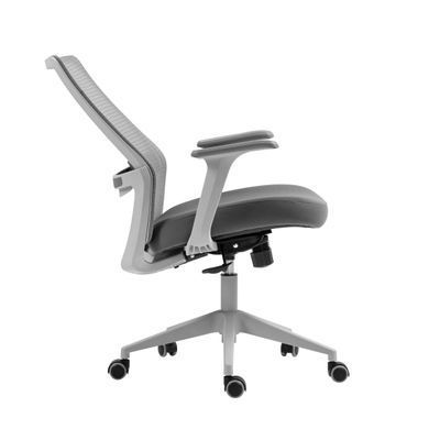 Крісло 2E OFFICE OC140, тканина, фіксовані підлокітники, сірий (2E-OC140-GRAY) [115301]
