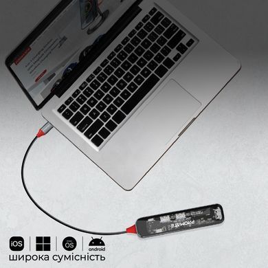 USB-хаб Promate USB Type-C Grey (transhub-lite) [605173]