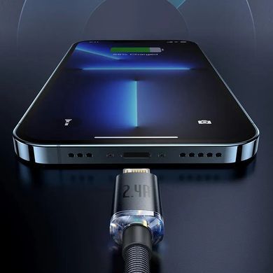 Кабель Baseus Crystal Shine USB - Lightning (M/M), 2.4A, 1.2 м Black (CAJY000001) [604329]