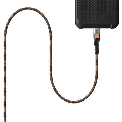 Кабель USB-C > USB-C 3.2 заряджання/синхронізації UAG 0.75м, 240Вт, Type-C, Rugged Double Braided Nylon, Black/Orange (9B4415114097) [108603]