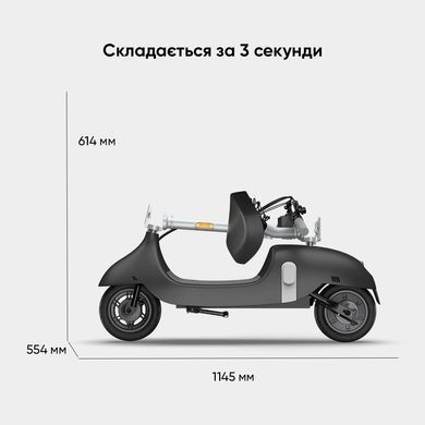 Електросамокат з сидінням OKAI Ceetle PRO EA10C Black 10', 350(900)W, 25Km/h, 10.4Ah, 55Km, 20%, NFC, App, 29kg (EA10C-B) [800008]