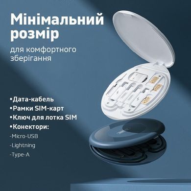 Кабель Remax Wanbo Series з кейсом і перехідниками 6в1 60W White (RC-190) [619569]