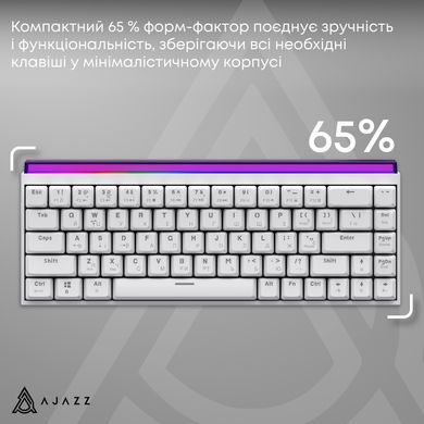 Клавіатура Ajazz NK68 Red Switch White USB-C (NK68-R-W) [618099]