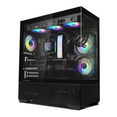 Корпус Zalman Chronix без БЖ, 1xUSB3.0, 1xUSB2.0, 1x Type C, 2x120мм ARGB Reverse, 1x120мм ARGB, VGA 410мм, LCS ready, TG Side/Front Panel, ATX, чорний (CHRONIXBLACK) [109655]