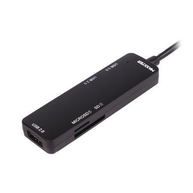 USB-хаб Maxxter USB Type-C 5-в-1 Black (HU3C-3PTF-01) [608401]