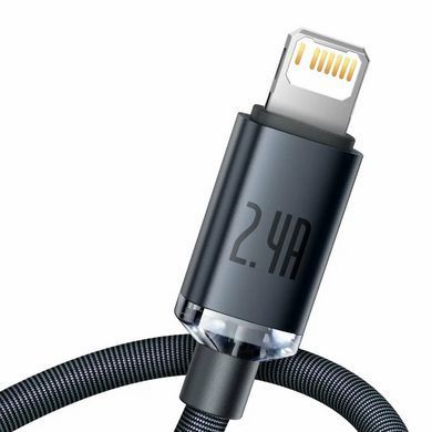 Кабель Baseus Crystal Shine USB - Lightning (M/M), 2.4A, 1.2 м Black (CAJY000001) [604329]