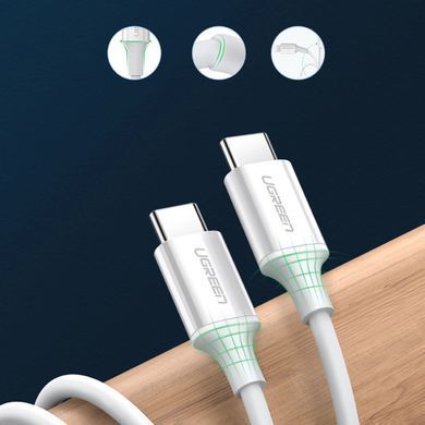 Кабель USB 2.0 Type-C M-M, 1 м, 60W Білий, ABS Cover US264 UGREEN (60518) [402430]