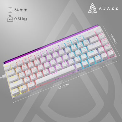 Клавіатура Ajazz NK68 Red Switch White USB-C (NK68-R-W) [618099]