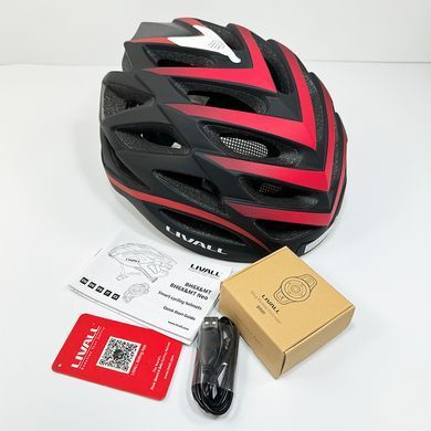 Захисний шолом Livall BH62 NEO (L) Black&Red (55-61см), акустика, мікрофон, сигнали поворотів та стопів, додаток, пульт BR80, Bluetooth (LIV-TBH62N-1041) [800031]
