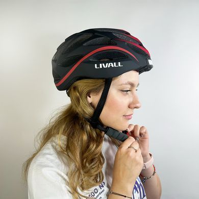 Захисний шолом Livall BH62 NEO (L) Black&Red (55-61см), акустика, мікрофон, сигнали поворотів та стопів, додаток, пульт BR80, Bluetooth (LIV-TBH62N-1041) [800031]