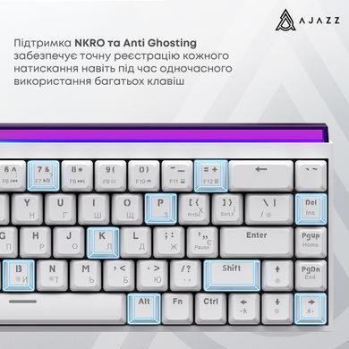 Клавіатура Ajazz NK68 Red Switch White USB-C (NK68-R-W) [618099]