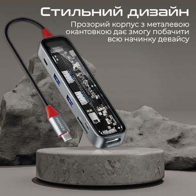 USB-хаб Promate USB Type-C Grey (transhub-lite) [605173]