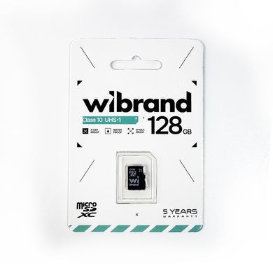 Карта пам'яті microSDXC (UHS-1) Wibrand 128Gb class 10 (WICDHU1/128GB) [802866]
