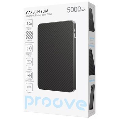 Універсальна мобільна батарея Proove Carbon Slim 20W 5000mAh Black (PBCS20010001) [618455]