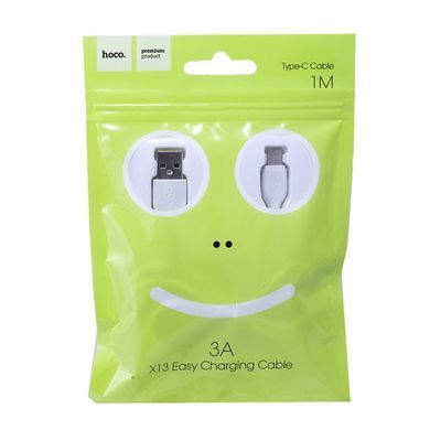 Кабель HOCO X13 USB to Type-C 3A, 1m, PVC, PVC connectors, White (6957531061199) [806287]