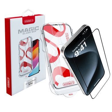 Захисне скло Intaleo з аплікатором Intaleo MagicBox для Apple iPhone 15 Pro Black (4820266742850) [600837]