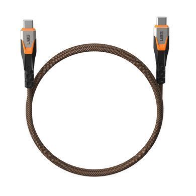 Кабель USB-C > USB-C 3.2 заряджання/синхронізації UAG 0.75м, 240Вт, Type-C, Rugged Double Braided Nylon, Black/Orange (9B4415114097) [108603]