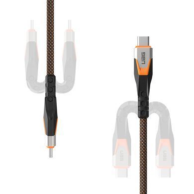 Кабель USB-C > USB-C 3.2 заряджання/синхронізації UAG 0.75м, 240Вт, Type-C, Rugged Double Braided Nylon, Black/Orange (9B4415114097) [108603]