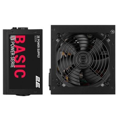 Блок живлення 2E Basic Power (500W), >80%, 120мм, 1xMB 24pin(20+4), 1xCPU 8pin(4+4), 3xMolex, 4xSATA, 2xPCIe 8pin(6+2) (2E-BP500-120APFC) [111676]