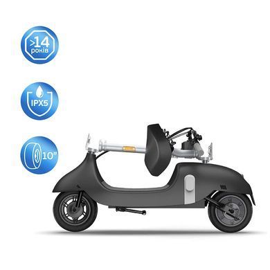 Електросамокат з сидінням OKAI Ceetle PRO EA10C Black 10', 350(900)W, 25Km/h, 10.4Ah, 55Km, 20%, NFC, App, 29kg (EA10C-B) [800008]