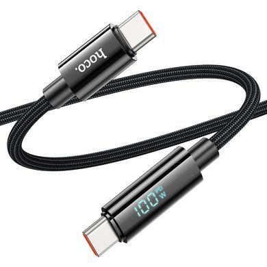 Кабель HOCO U125 Benefit 100W charging data cable with display Type-C to Type-C Black (6942007611930) [802463]